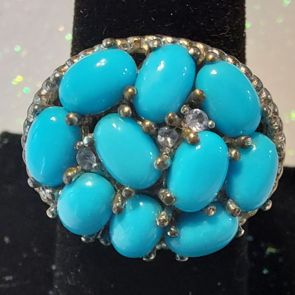 Vintage SW Turquoise Cluster Ring